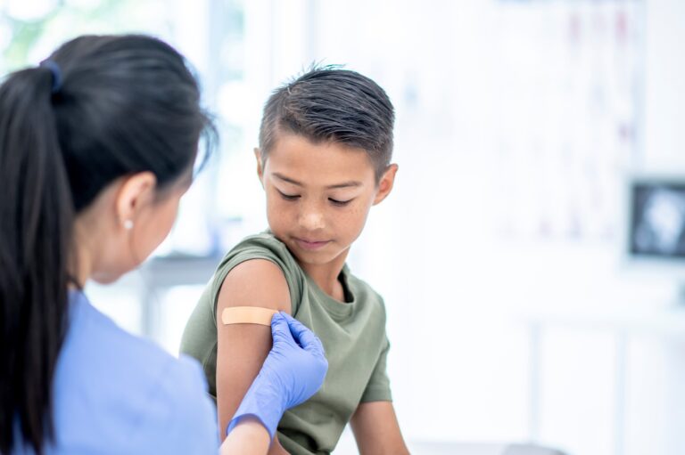 Medical training video showing young boy.